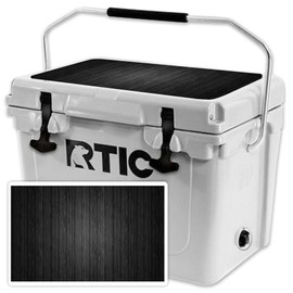 MightySkins (Cooler Not Included) Skin Compatible with RTIC 20 Cooler Lid (2017 Model) - Black Wood | Protective, Durable, and Unique Vinyl Decal wrap Cover | Easy to Apply | Made in The USA