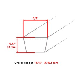 Caltric 48" Deck Belt For Exmark Radius E-Series RAE691 RZE708 / S-Series RAS651 RZS651