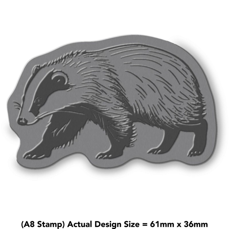 'Walking Badger' Rubber Stamp - Unmounted Design for Crafting &