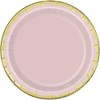 Unique 78464 Paper Plates-18 cm-Pastel Pink & Gold-Pack of 8