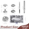 VMUTGA Pack of 300 Metal Press Studs, 15 mm Canvas