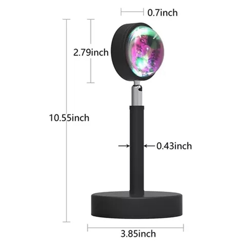 Ambient Projector Lamp 16 Colors 180° Rotatable Remote Control RGB