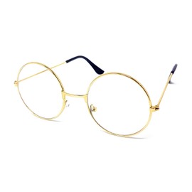 Adults Metal Frame Wizard Glasses with Clear Lens [Gold]