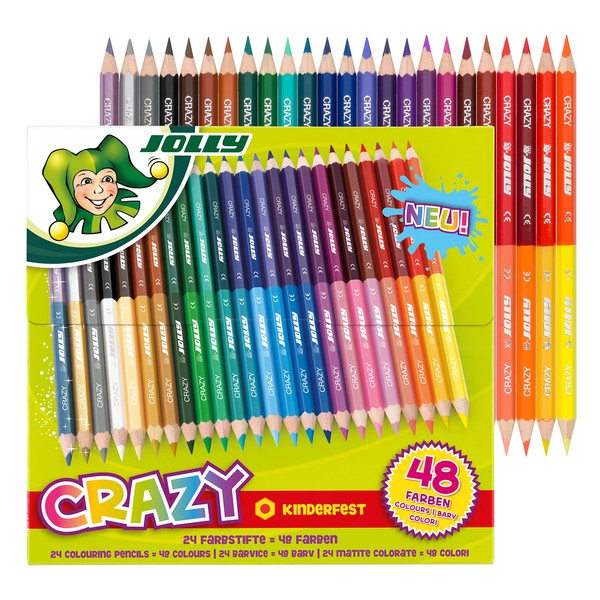 JOLLY Superstick Crazy Colouring Pencils with 48 Colours (24 Colours)