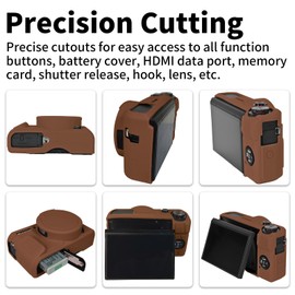 Easy Hood G7X Mark II Case, Protective Case for Canon Powershot G7X Mark II Digital Camera, Removable Lens Cover Silicone Sleeve Soft Camera Cover Rubber Protective Body Skin - Brown