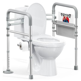 HOMLAND Toilet Safety Rails for Seniors, Adjustable Height & Width 350lb Toilet Handles for Elderly and Disabled, Foldable Toilet Safety Frame, Fit Any Toilet