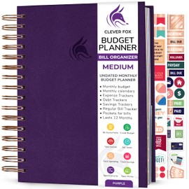 Clever Fox Budget Planner & Monthly Bill Organizer with Pockets. Expense Tracker Notebook, Budgeting Journal and Financial Planner Budget Book to Control Your Money. Medium (5.1" x 8.2") – Purple