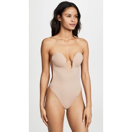 Fashion Forms Women's U Plunge Backless Strapless Bodysuit, Nude, Tan, L