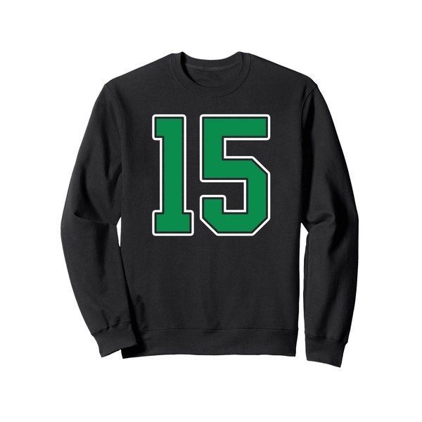 Kelly Green White Number 15 Jersey Player Uniform #15 Sweatshirt