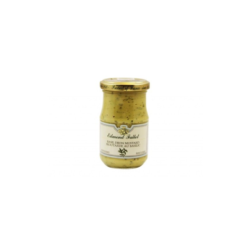 Edmond Fallot Basil Dijon Mustard from France, 7.2 oz (205