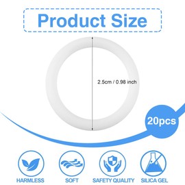 20 Stück Sichere Schnuller Halter O Ringe, Weicher Ring Adapter Clip, Schnuller Dummy Zubehör Kette Clips Adapter Halter für Baby, Schnullerkette Silikonring für Silikon Baby Dummy Schnuller Clip