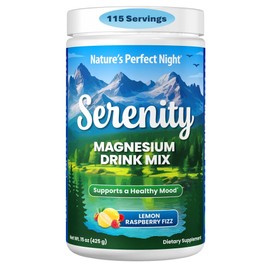 Nature’s Perfect Night | Serenity Magnesium Drink Mix Powder | Anti-Stress | Gluten Free | Vegan | Non-GMO | Sugar-Free | Supports Relaxation, Sleep, Heart, Bone, and Nerve Health | 15 oz