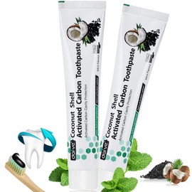 Activated Carbon Toothpaste, Black Toothpaste, Natural Teeth Whitening, Coconut Activated Carbon Toothpaste, Charcoal Toothpaste, Charcoal Toothpaste, for White Teeth, Pack of 2