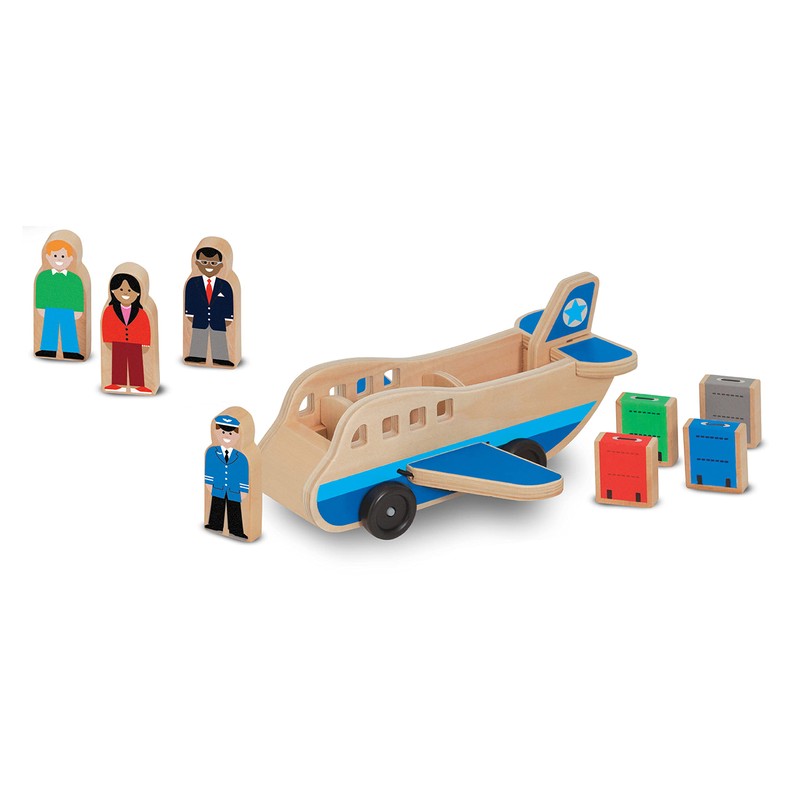 Melissa & Doug Wooden Airplane Play Set With 4 Play