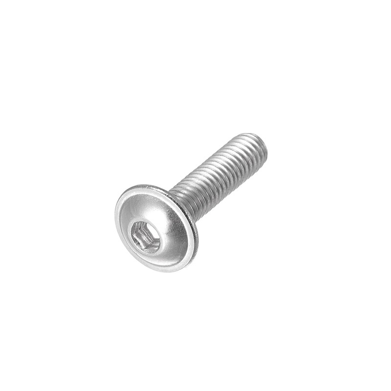 sourcing map Flanged Button Head Socket Cap Screws, M3*12mm Hex