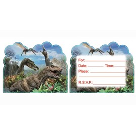 LEOWEST 20pcs Dinosaur Birthday Party Invitations,Dinosaur Invitations Birthday Party Supplies Decoration (Invitations4)