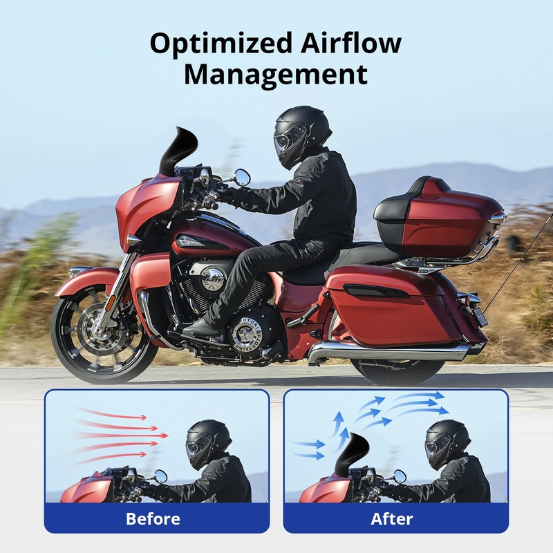 9" Motorcycle Wave Windshield Windscreen, Compatible with 2014-2023 Har ley