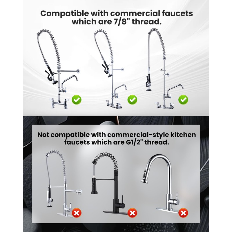 Commercial Sink Sprayer Valve with Hose: iVIGA 45" Flexible Stainless