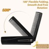 Black Folding Comb for Hair & Beard Grooming, Portable Pocket