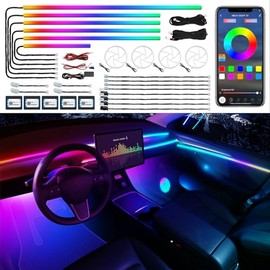 TWETIZ Acrylic Interior Car LED Strip Light with Wireless App (RGB 43 Inch (Only Acrylic Light Strip))