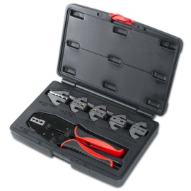 TGR Interchangeable Ratcheting Terminal Crimper Set - 7 Die Sets Quick Change