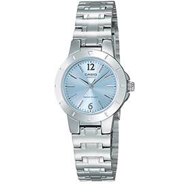 Casio Collection Standard Women's Wristwatch, silver/pale blue, Newest model