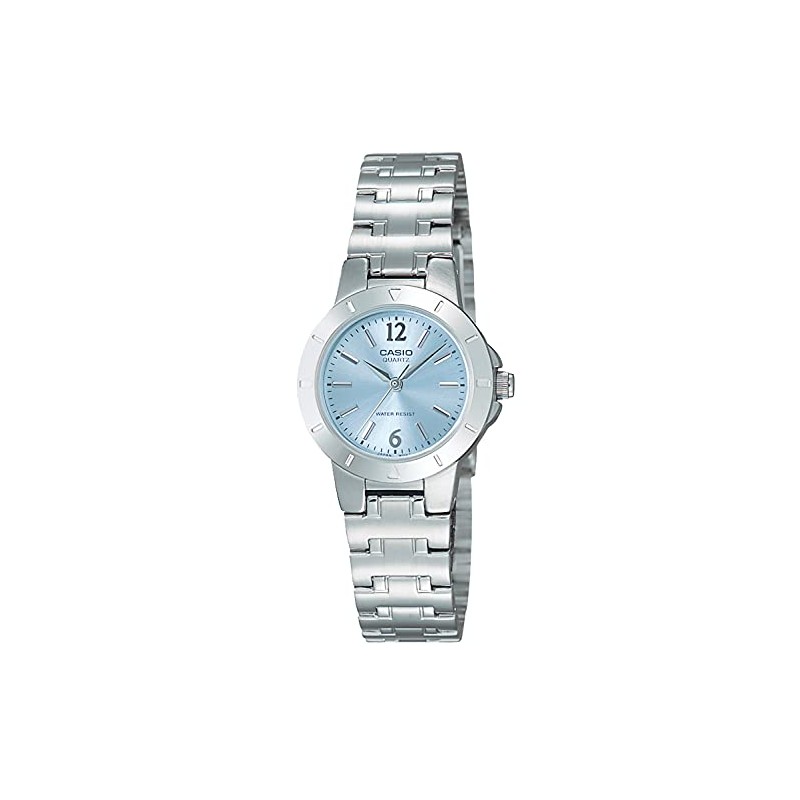 Casio Collection Standard Women's Wristwatch, silver/pale blue, Newest model