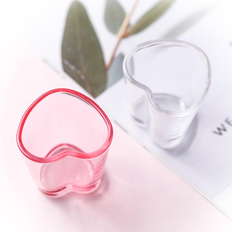 Srgeilzati Srgeilzati Heart Shot Glasses Set, Pink Shot Glass Cute