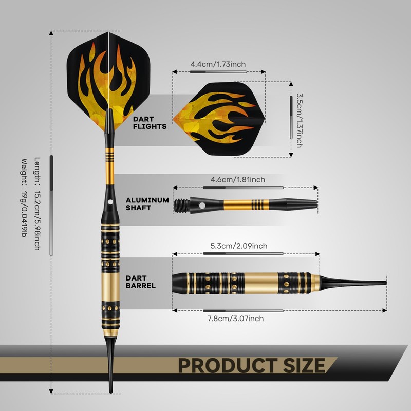 HUANQU Soft Tip Darts Set – 3 Pack Professional Darts