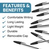 SOMCO - Pack Of 10 Black Biro Ballpoint Pens -