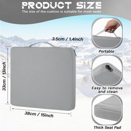 Juexica 4 Pcs Stadium Seats for Bleachers Indoor and Outdoor Portable Chair Cushion Boat Canoe Kayak Seat, Lightweight Padded Chair Cushion for Sports Events Outing Travelling Hiking (Gray)