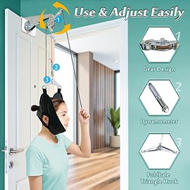Dispositivo de tracción para cuello sobre la puerta, alivio del dolor cervical, dispositivos de descompresión para uso doméstico, ayuda a fisioterapia