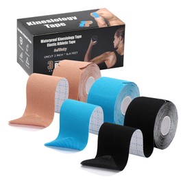 3 Rolls Kinesiology Tape 50mm Pre-Cut 60 Sheets Repositionable Waterproof Breathable Knee Ankle Wrist Muscle Support Taping Tape
