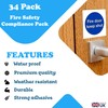 Fire Safety Compliance Sticker Signs - 34 Multi-Pack - Fire