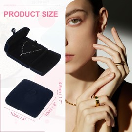 sourcing map Pendant Necklace Box Jewelry Gift Bracelet Dark Blue Jewelry Display Storage Suitable for Engagement, Proposal, Wedding, Birthday, Valentine's Day