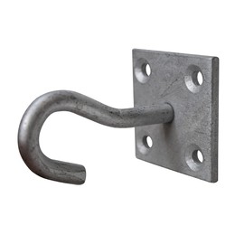 Faithfull FAICHGHOOK 8 mm (Dia) Galvanised Steel Hook On Pre-Drilled Plate (50 x 50 mm),Silver