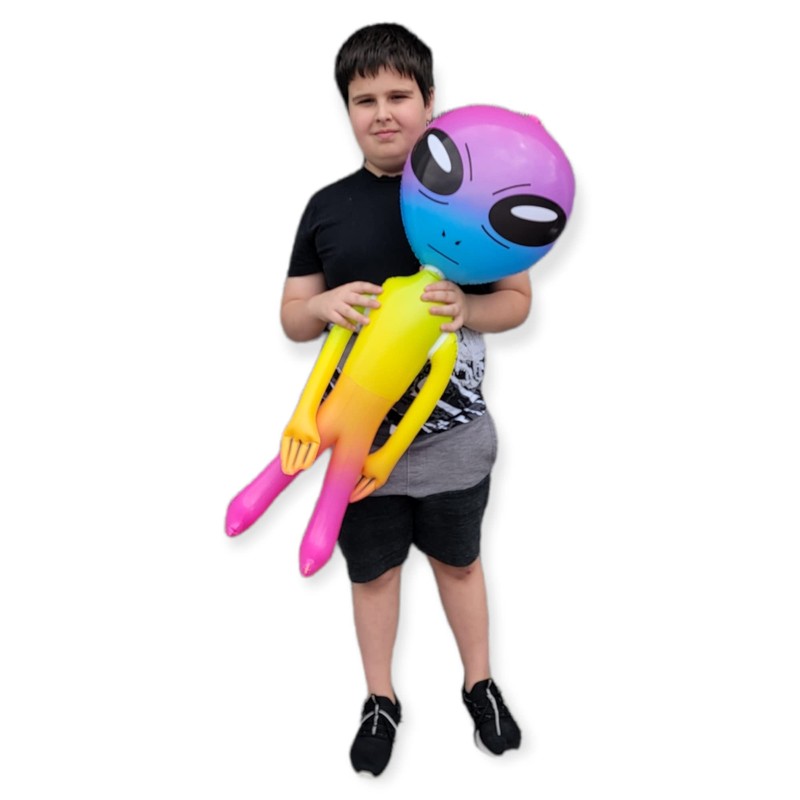 Zugar Land 36" Alien INFLATE (Vinyl) Galaxy/Rainbow/Tie Dye. Inflatable Large