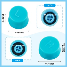 2PCS Car Air Conditioner Valve Caps,Dustproof Car AC Caps with Built-in Gasket Include High and Low Pressure Cap,Professional Vehicle Accessories AC Valve Cap for R134A System (2PCS)