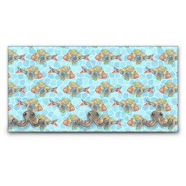 YouCustomizeIt Mosaic Fish Wall Mounted Coat Rack