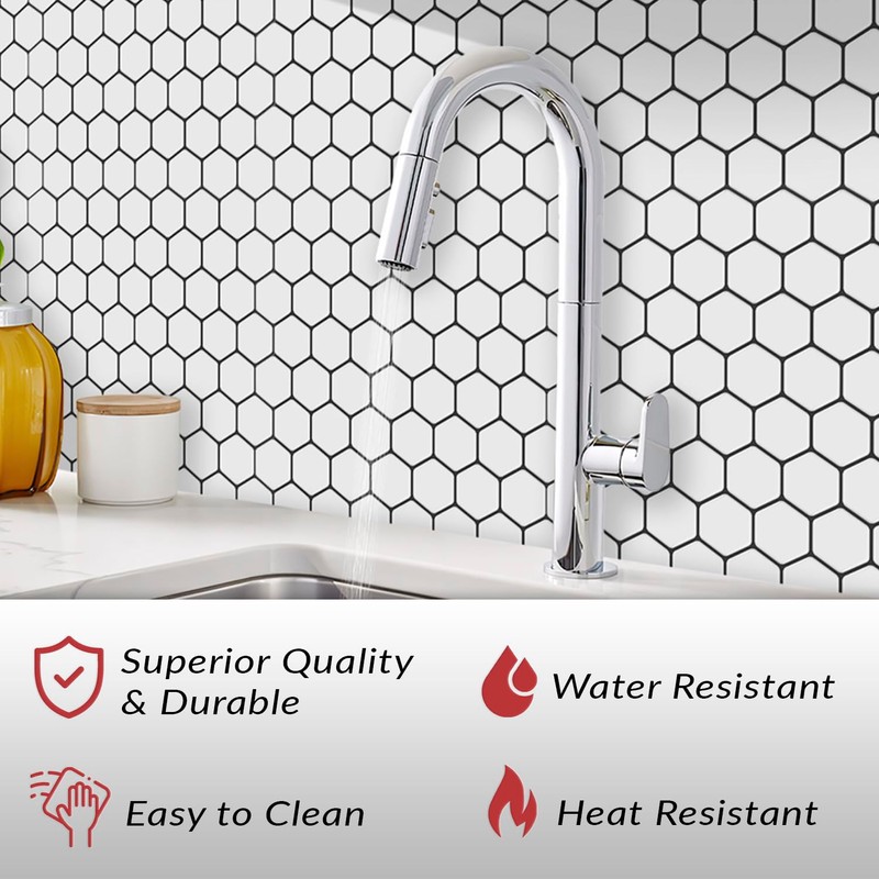DÉCOR WOW Peel & Stick Backsplash for Kitchen & Bathroom,
