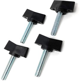 Design61 4 x Plastic Wing Screws with Threaded Bolts Steel M6 x 33 mm