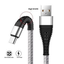 6ft and 10ft Long USB-C Cables Fast Charge Type-C Cord Compatible with Consumer Cellular IRIS Connect, Power Wire Data Sync Braided High Speed
