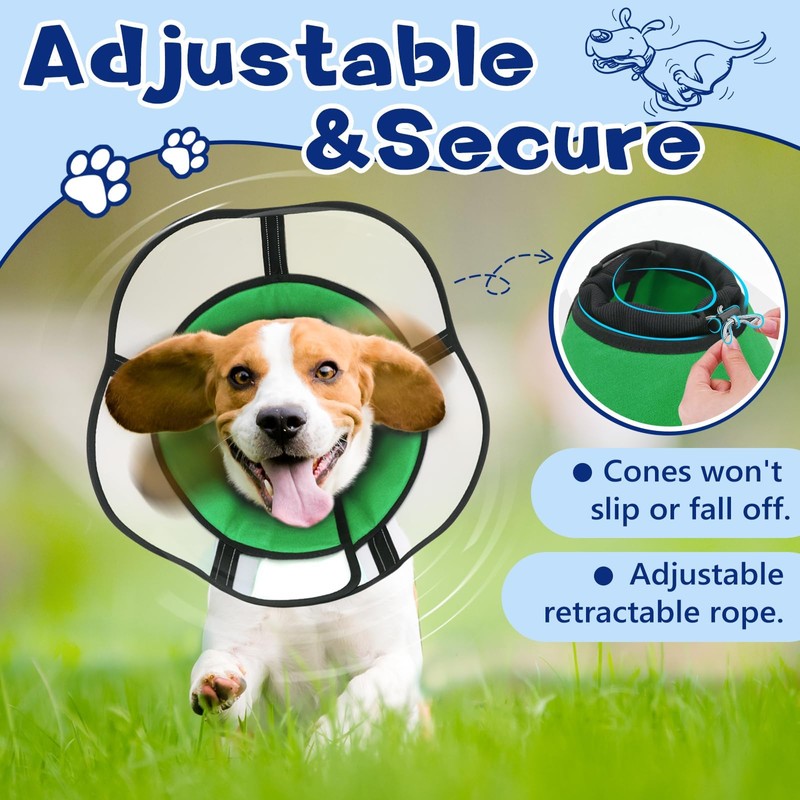 Super Dog Adjustable Pet Recovery Collar, Large/Small Surgery Protector