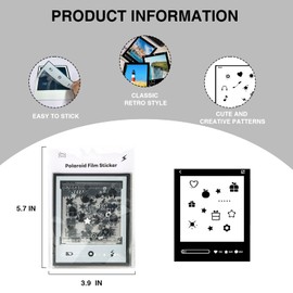 CAIYOULE Instant Films Frame Stickers - Decor Border Stickers for Polaroid Now 3rd/OneStep/Now/Now+/I-Type/Flip Instant Film Camera with 20 PCS Refrigerator Magnetic Photo Frames, 12 PCS DIY Stickers