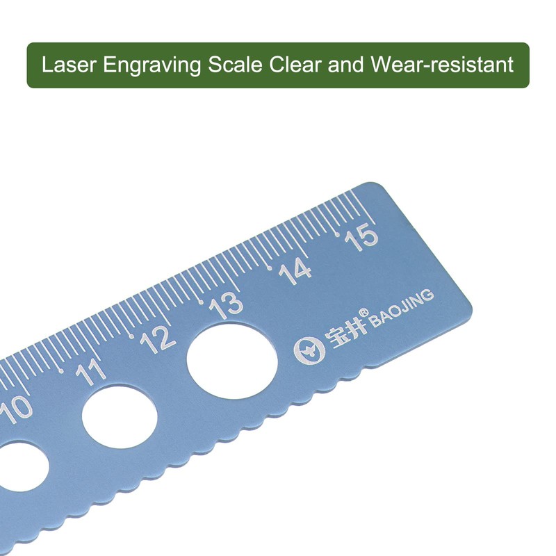 sourcing map Set of 3 Straight Ruler, 15 cm, Metric