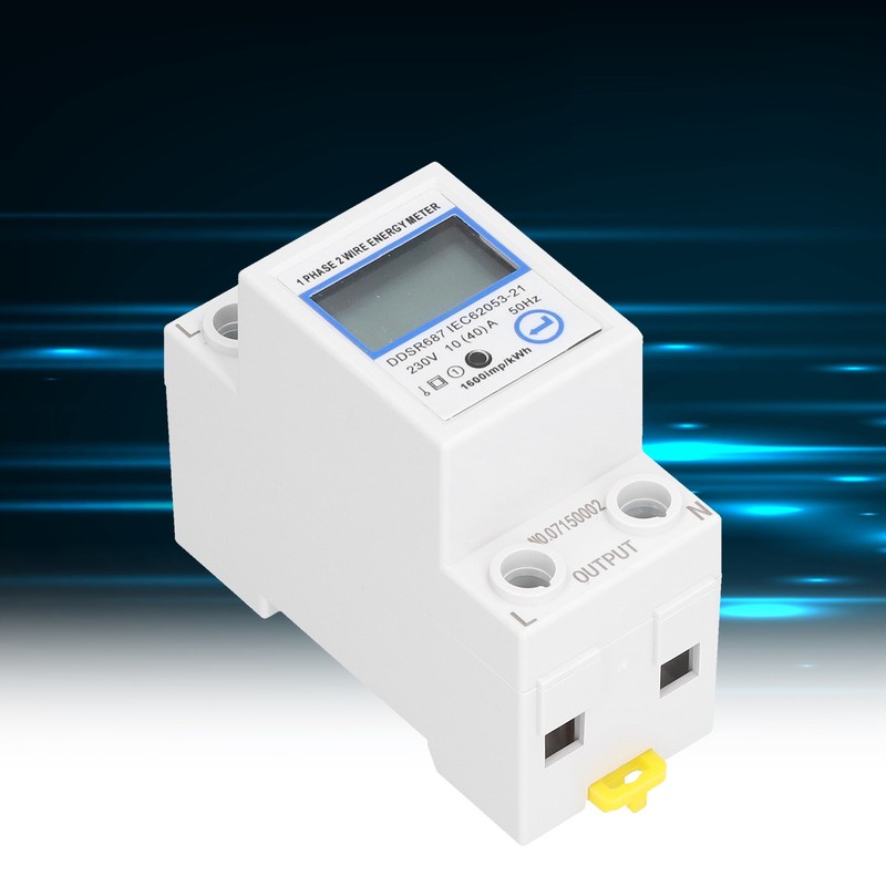1 Phase 2 Wire Energy Meter Multifunctional LCD Digital Display