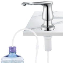 GAGALIFE Kitchen Sink Soap Dispenser Chrome, Under Sink Soap Dispenser with 40" Silicone Extension Tube Kit,Say Goodbye to Frequent Refills