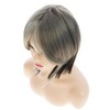 Qnbiar Short Gray Bob Wig with Bangs for White Women