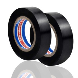 Pack of 2 PVC Insulation Tape, Waterproof Electrical Insulation Tape, Insulation Tape, 18 mm x 25 m (Black)