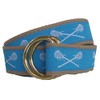 Carolina Blue Lacrosse Ribbon D-Ring Belt Brass D-Ring 34 Light